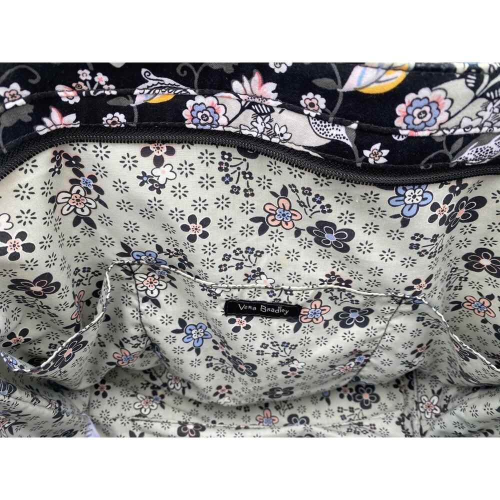 Vera Bradley Women’s Black Holland Garden Miller Travel Tote Bag - Picture 5 of 11